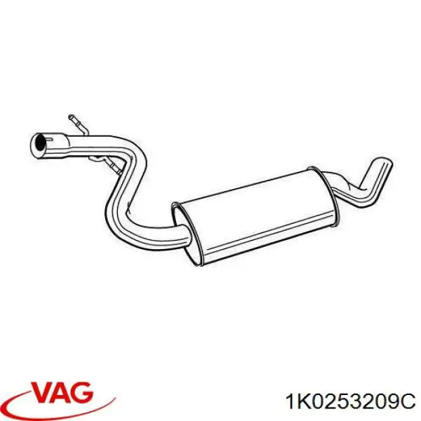 Вихлоп VAG 1K0253209C ціна, від 50.22 USD