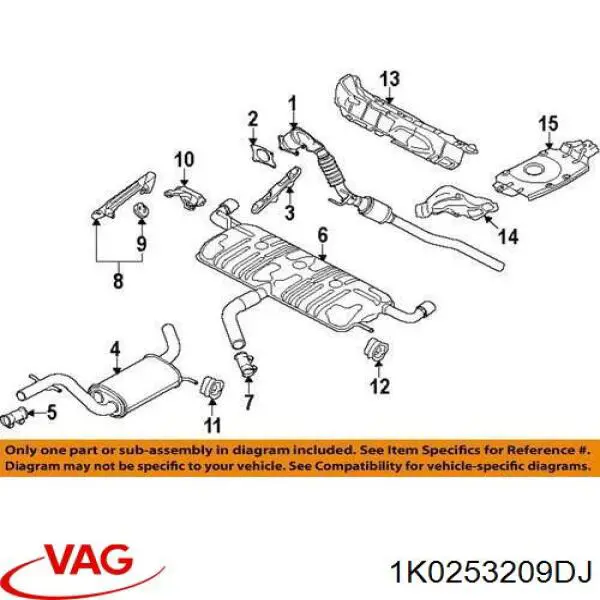 1K0253209DJ VAG Середній глушник