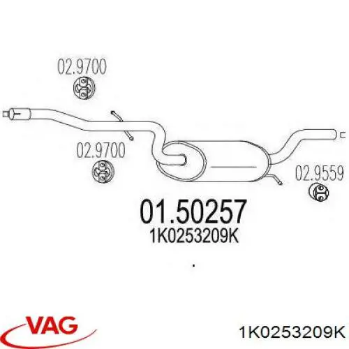 1K0253209K VAG Середній глушник