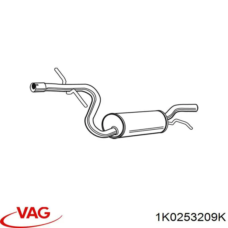 Глушник VAG 1K0253209K ціна, від 58.34 USD