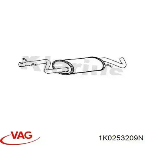 Купити 1K0253209N VAG Вихлопна труба