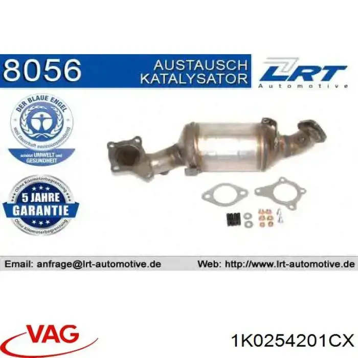 Конвертор-каталізатор (каталітичний нейтралізатор) VAG 1K0254201CX ціна, від 323.07 USD
