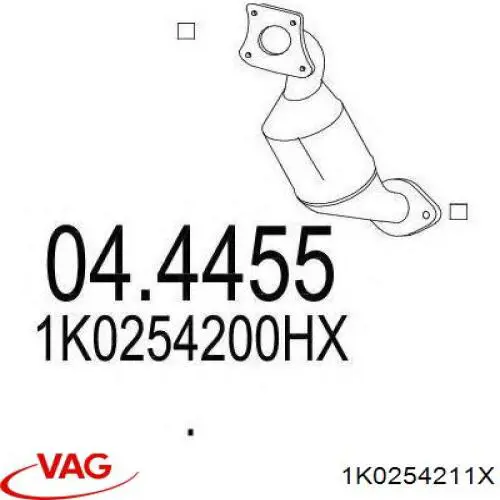 Купити 1K0254211X VAG Перетворювач відпрацьованих газів