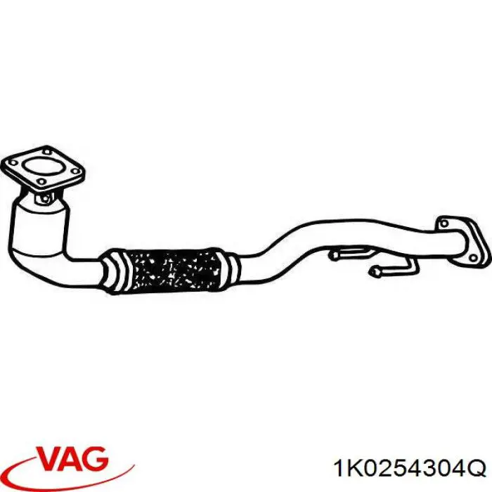 1K0254304Q VAG Труба приймальна (штани) глушника, передня