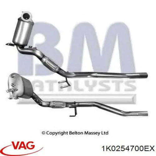 Фільтр системи відпрацьованих газів VAG 1K0254700EX ціна, від 6336.06 USD