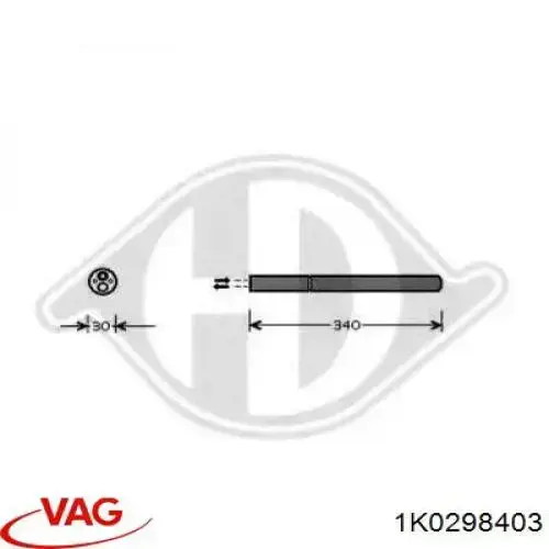 Купити 1K0298403 VAG Ресивер-осушувач кондиціонера