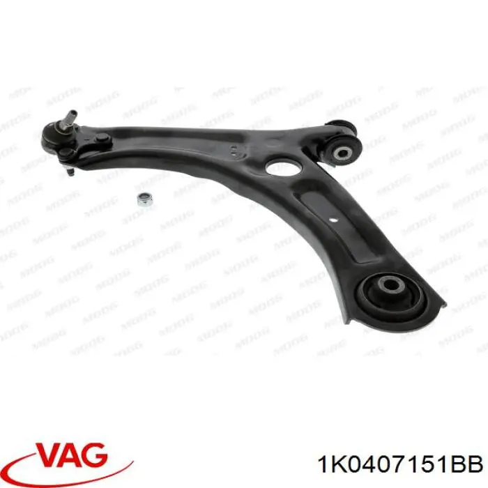 Важіль передньої підвіски нижній, лівий 1K0407151BB VAG