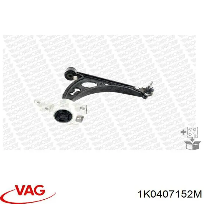 Правий важіль передній нижній підвіски VAG 1K0407152M
