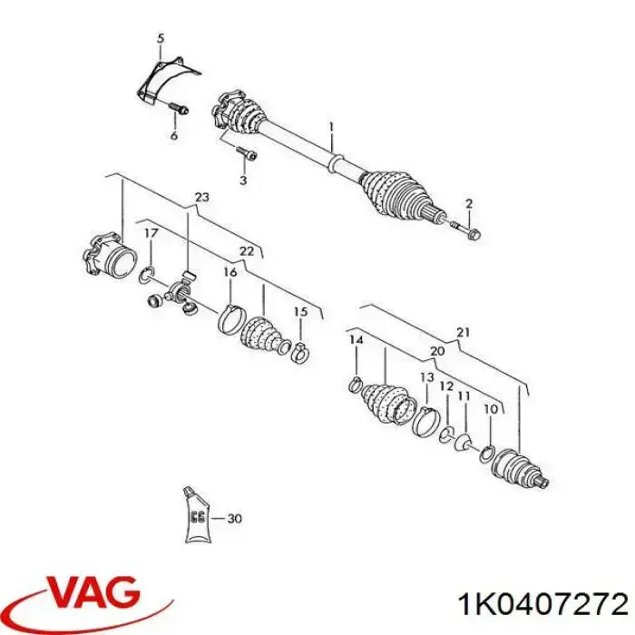 Купити 5C0407272BT VAG Піввісь права