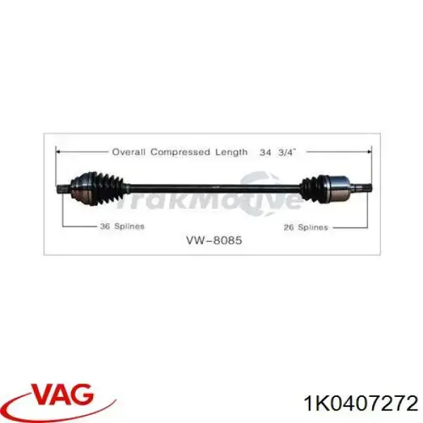 Піввісь права 5C0407272BT VAG