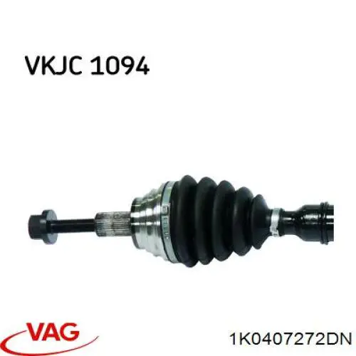 Піввісь передня, права VAG 1K0407272DN ціна, від 50.36 USD