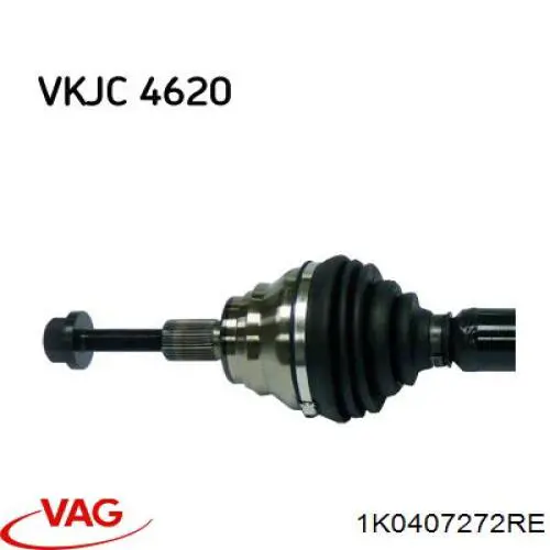 Піввісь передня, права VAG 1K0407272RE ціна, від 124.15 USD