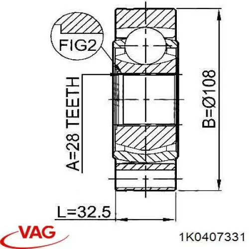 ШРКШ внутрішній, передній VAG 1K0407331 ціна, від 40.30 USD