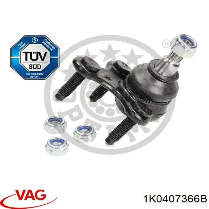 Кульова опора, нижня, права 1K0407366B VAG