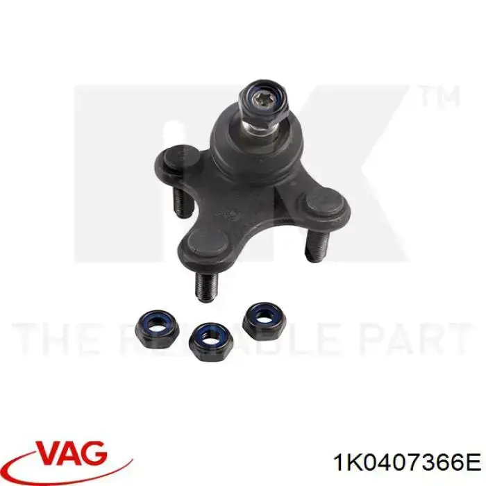Купити 1K0407366E VAG Кульова опора, нижня, права