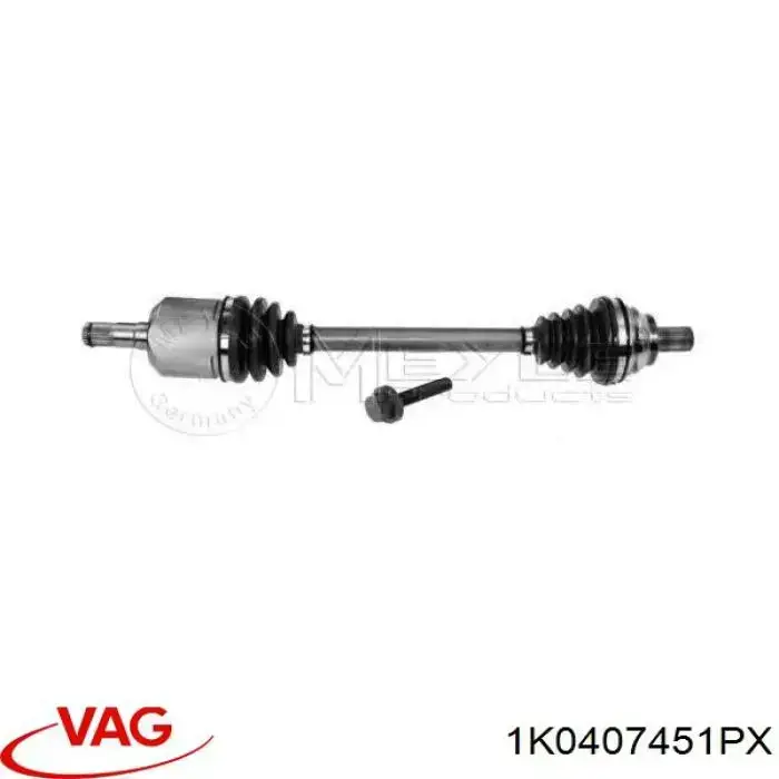 Привід передній лівий VAG 1K0407451PX ціна, від 77.32 USD
