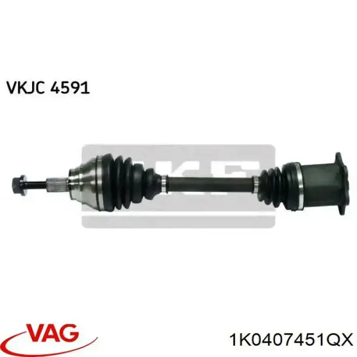 Привід передній лівий VAG 1K0407451QX ціна, від 94.39 USD