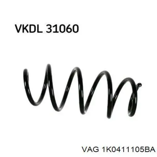 Пружина передня VAG 1K0411105BA ціна, від 26.52 USD