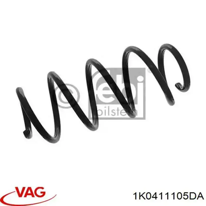 Пружина передня 1K0411105DA VAG