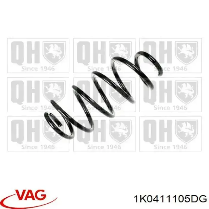 Пружина передня 1K0411105DG VAG