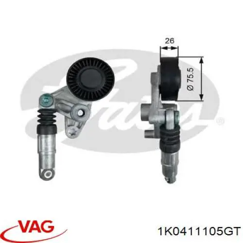 Пружина передня VAG 1K0411105GT ціна, від 29.44 USD