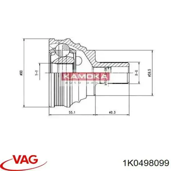 Купити 1K0498099 VAG Шарнір приводу зовнішній