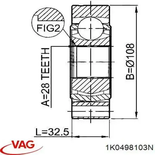  VAG 1K0498103N ціна, від 215.32 USD