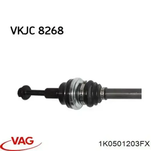 Купити 1K0501203FX VAG Піввісь задня, ліва