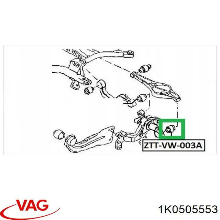 Сайлентблок заднього кулака VAG 1K0505553