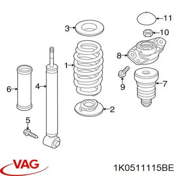 Купити 1K0511115BE VAG Задні пружини