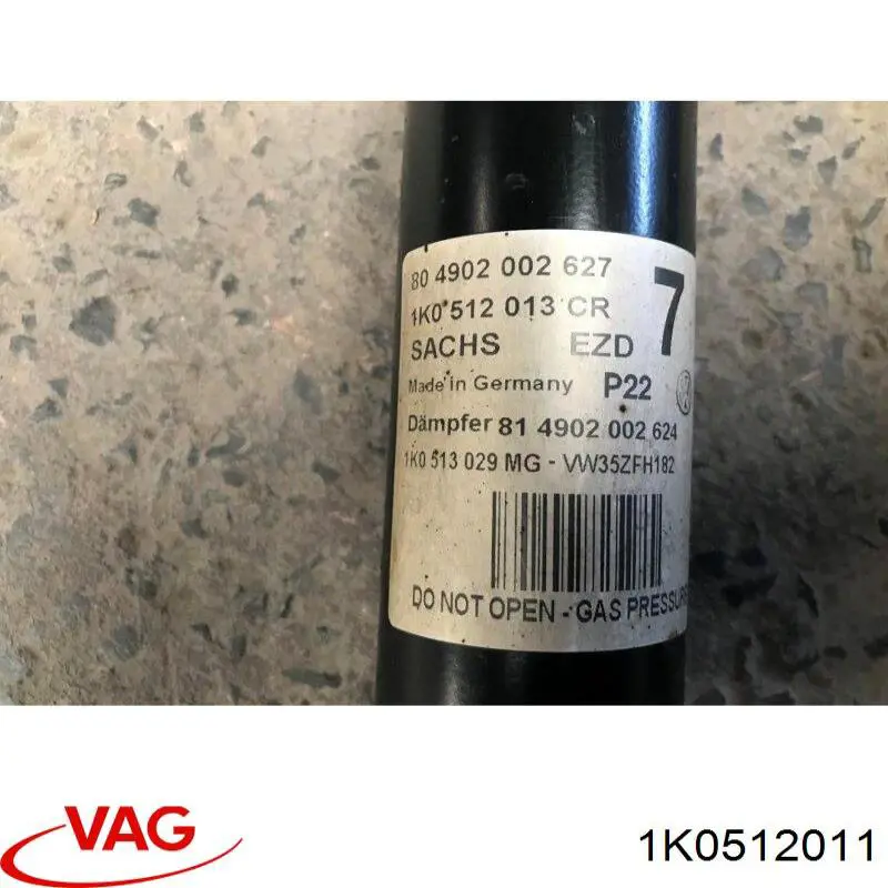 1K0512011 VAG Амортизатор задній, лівий