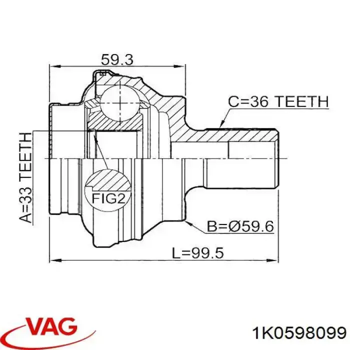 ШРУС зовнішній задній GSP 635026