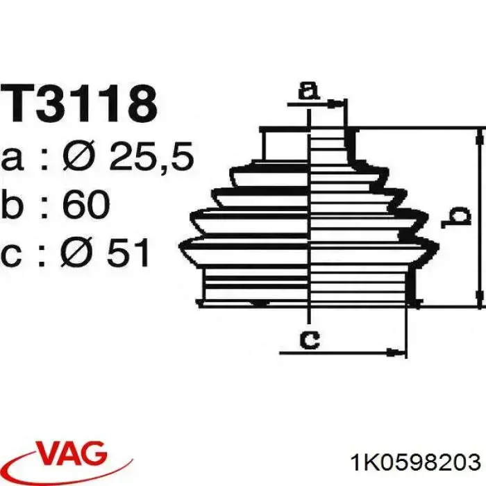 500641T ERT Пильник шарніра кутових швидкостей зовнішній задній
