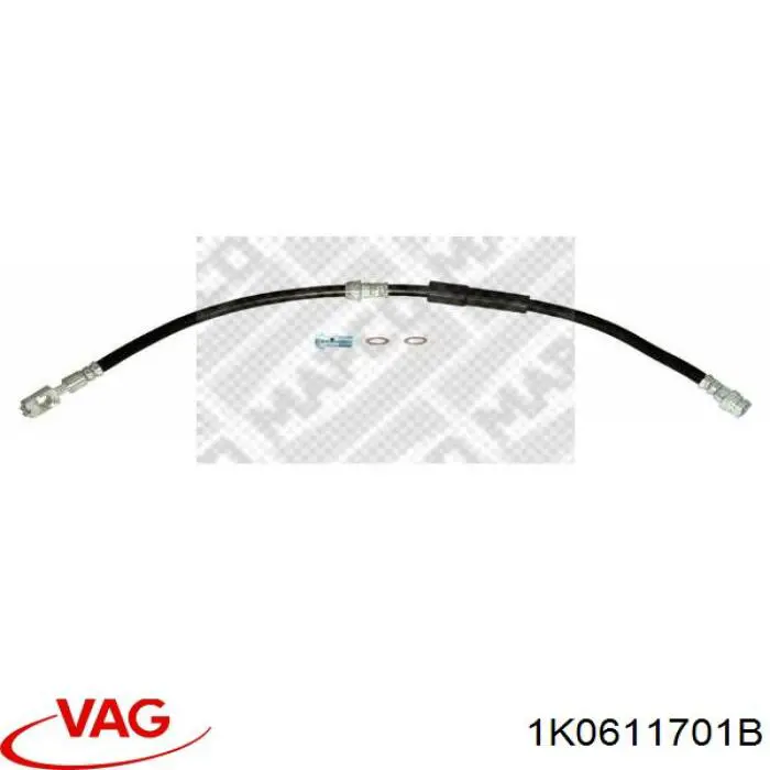 Шланг гальмівний передній VAG 1K0611701B ціна, від 9.72 USD