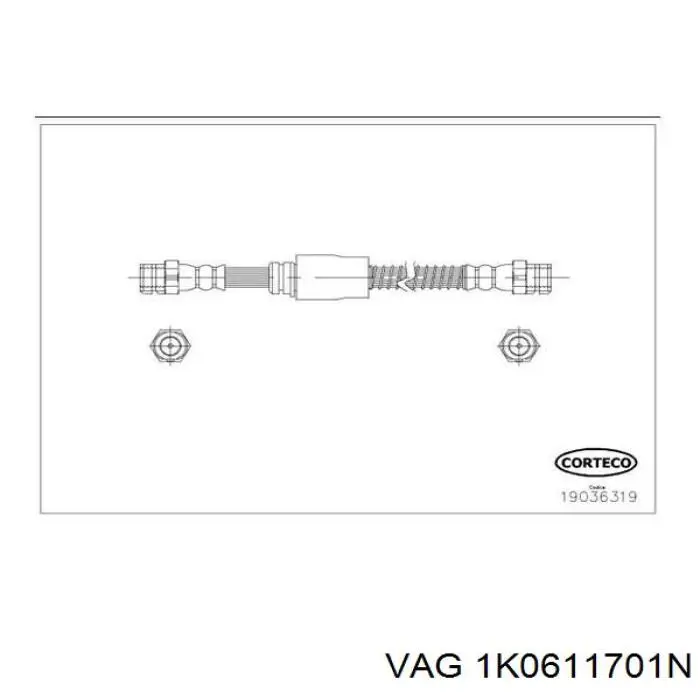 Шланг гальмівний передній VAG 1K0611701N ціна, від 7.45 USD
