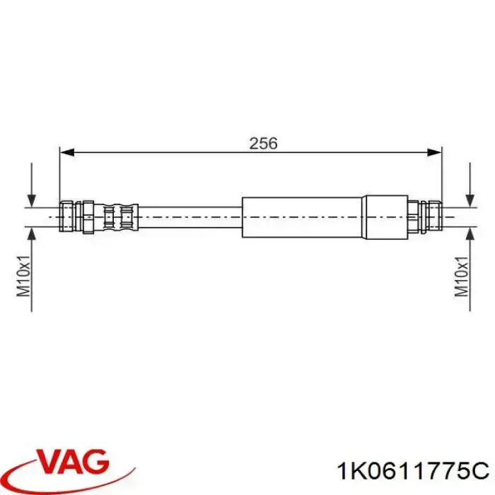 1K0611775C VAG Шланг гальмівний задній