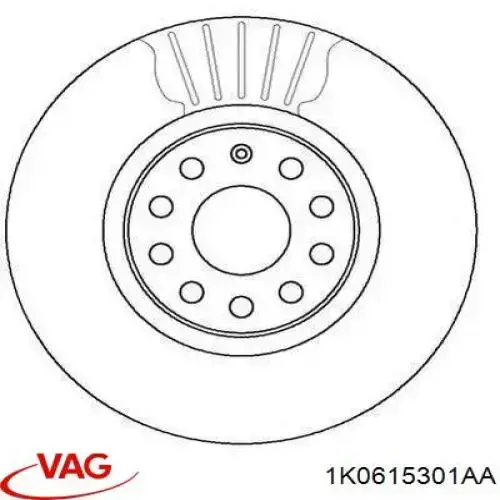 1K0615301AA VAG Гальмо дискове переднє