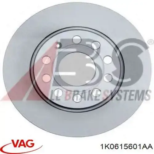 Задні дискові гальма VAG 1K0615601AA ціна, від 8.33 USD