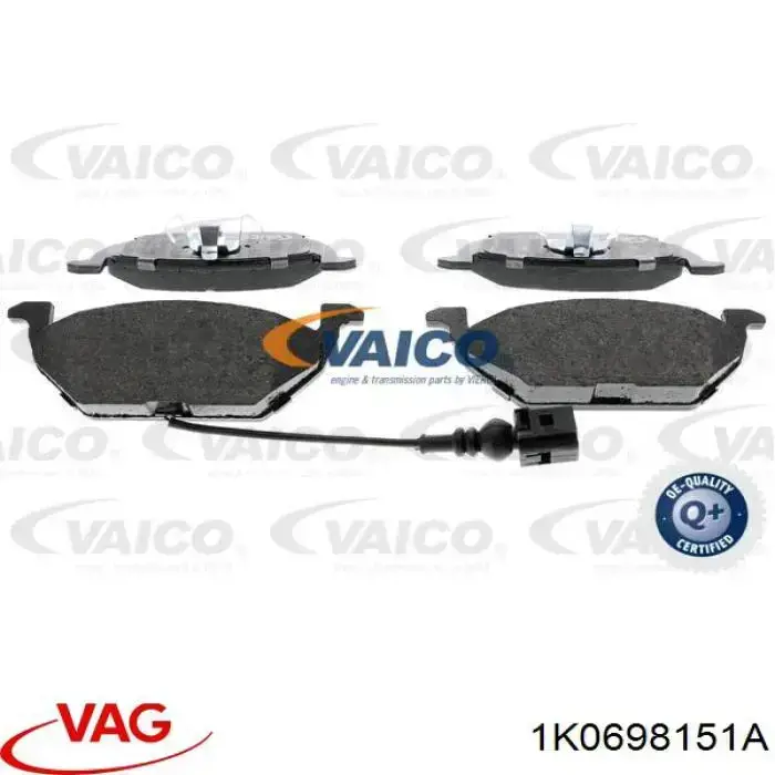 Купити 1K0698151A VAG Колодки гальмівні передні, дискові