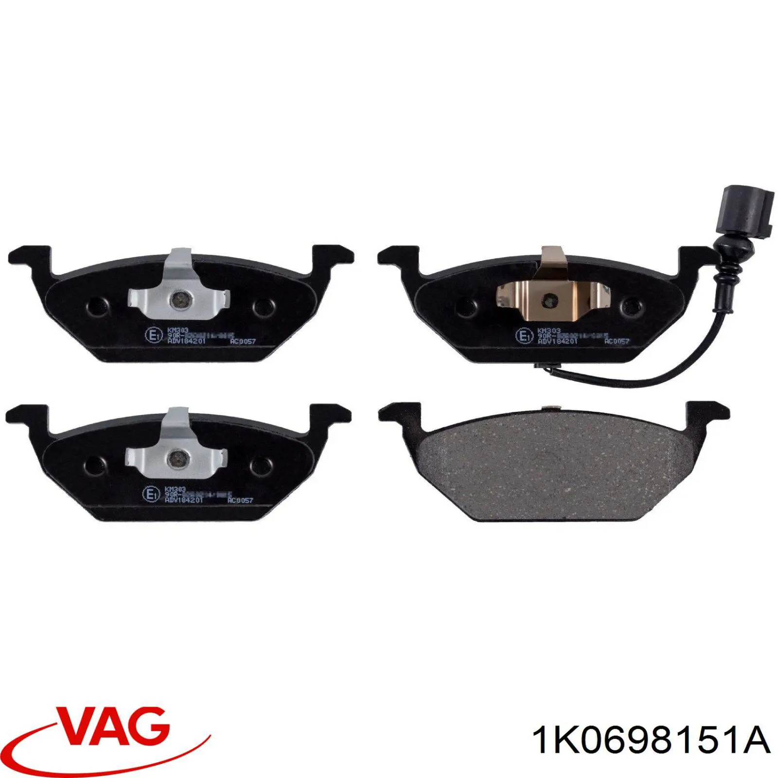 Купити 1K0698151A VAG Колодки гальмівні передні, дискові