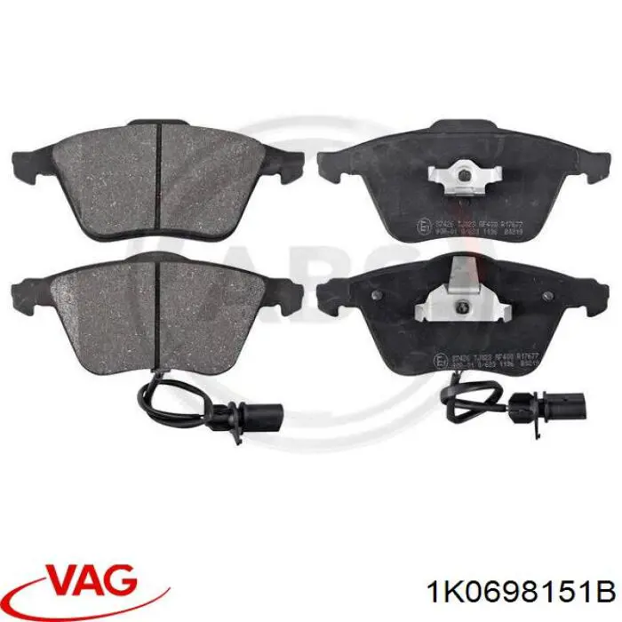 Передні тормозні колодки 1K0698151B VAG