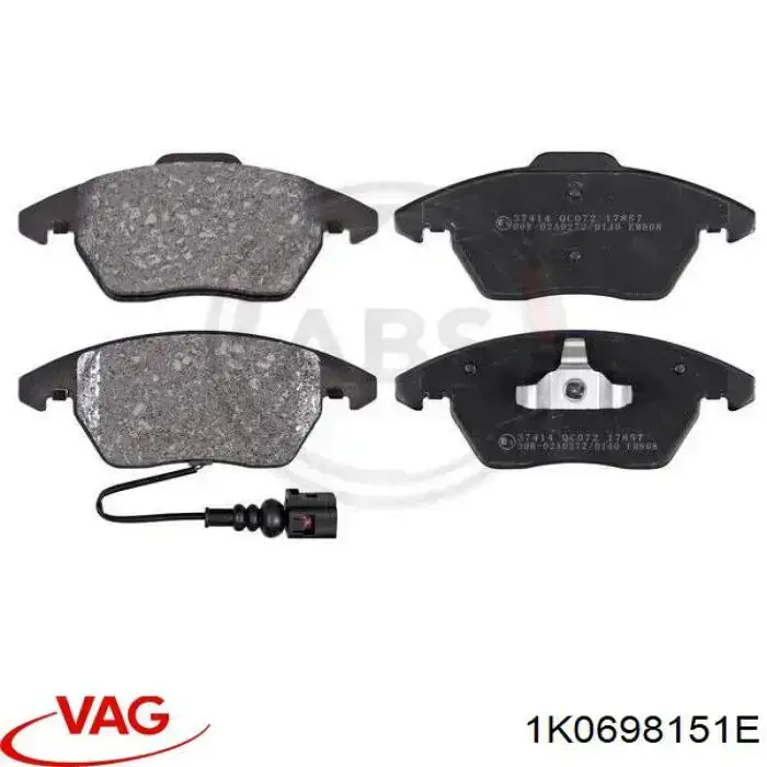 Гальмівні колодки VAG 1K0698151E ціна, від 33.05 USD