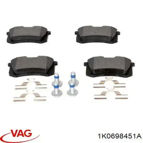 Задні гальмівні колодки 1K0698451A VAG