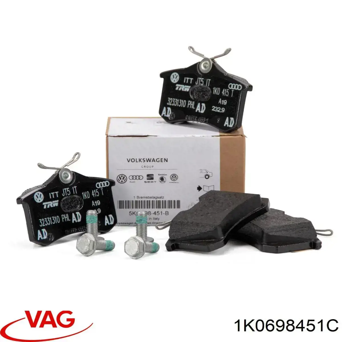 1K0698451C VAG Колодки гальмівні задні, дискові