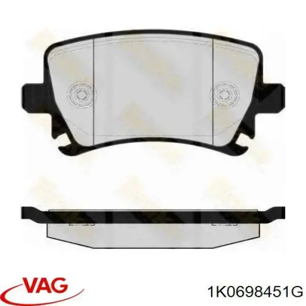 1K0698451G VAG Колодки гальмівні задні, дискові