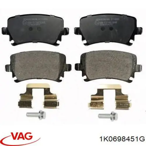 Задні гальмівні колодки VAG 1K0698451G ціна, від 33.15 USD