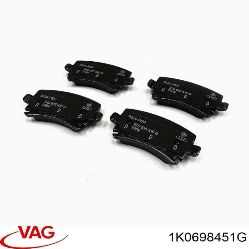 Задні гальмівні колодки 1K0698451G VAG