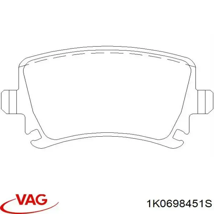 Купити 1K0698451S VAG Задні колодки