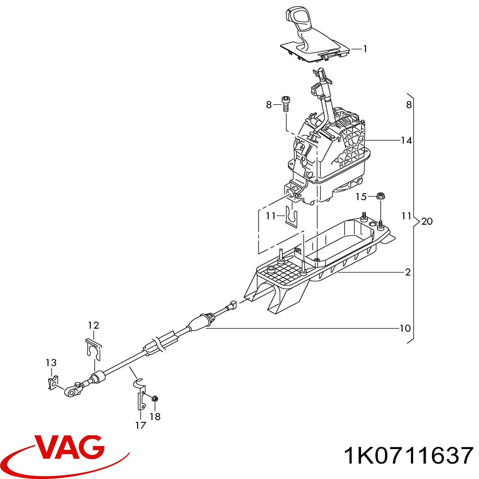 VAG 1K0711637 ціна, від 0.85 USD