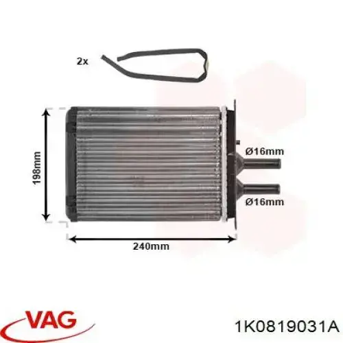 Радіатор обігрівача VAG 1K0819031A